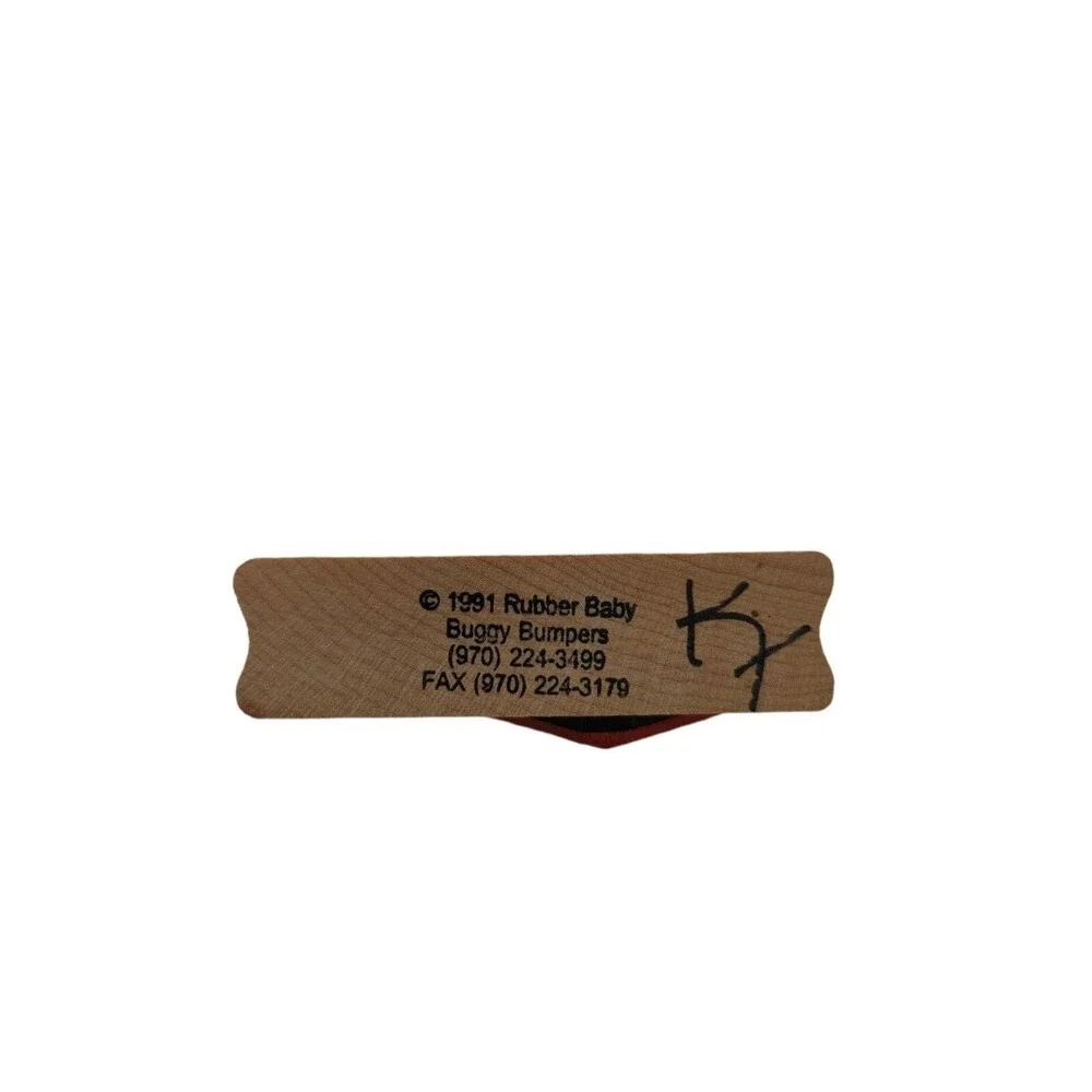 Rubber Baby Buggy Bumpers 731K Wood Stamp Men's Tie 1991 Rare Vintage Rubber